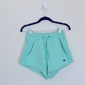Champion // Teal // High Waisted // Sweat Shorts // XS